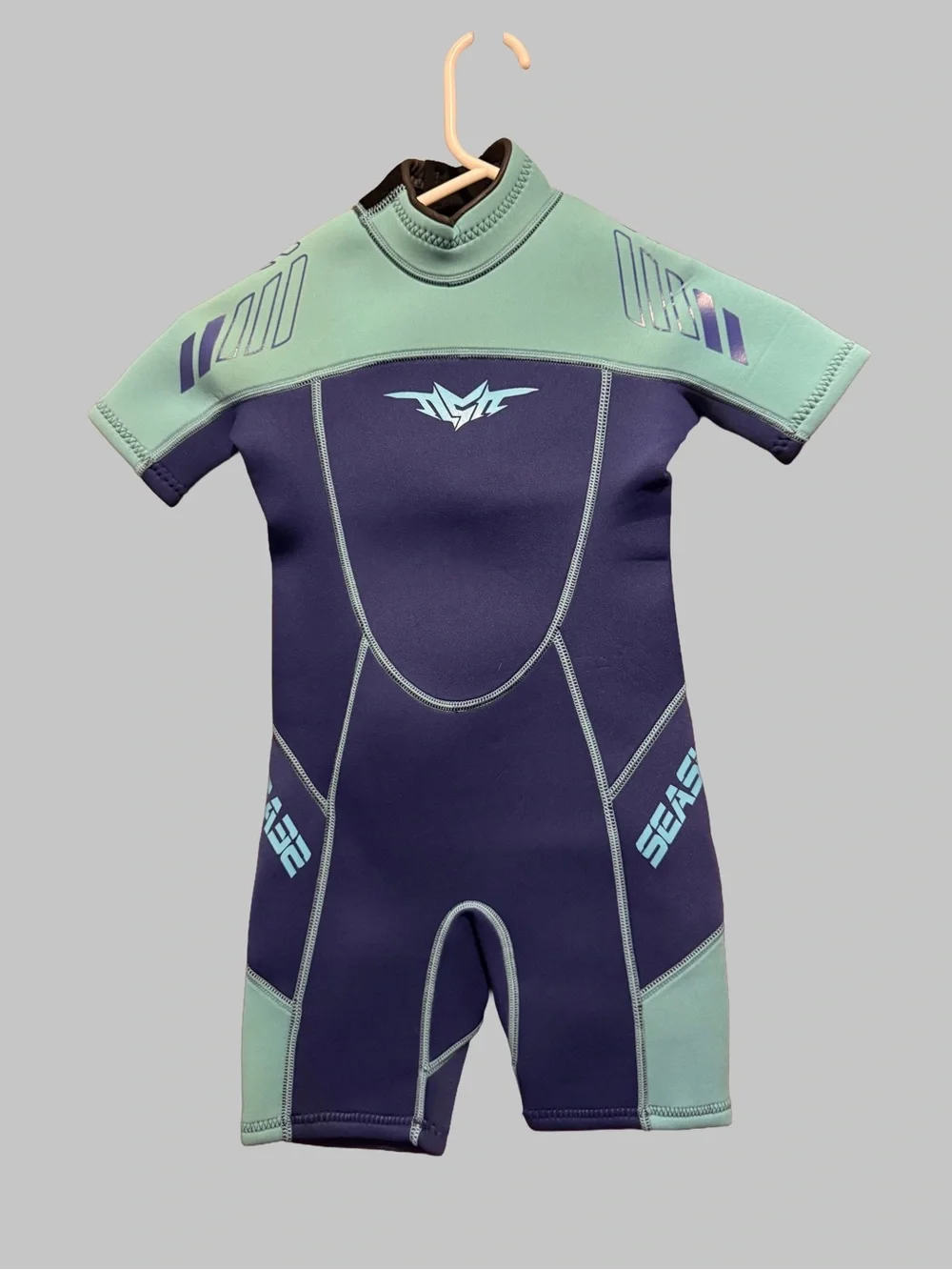 Seaskin Kids Shorty Wetsuit - Navy & Mint